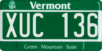 VT license plate XUC136
