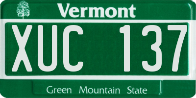 VT license plate XUC137