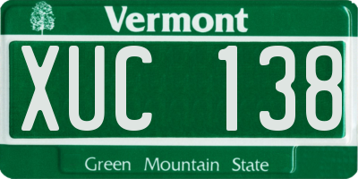 VT license plate XUC138