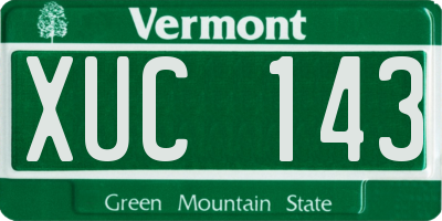 VT license plate XUC143