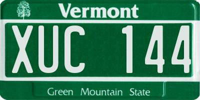 VT license plate XUC144