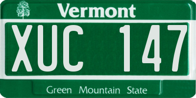 VT license plate XUC147