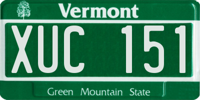 VT license plate XUC151