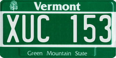 VT license plate XUC153