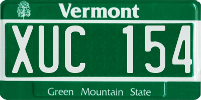 VT license plate XUC154