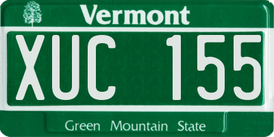VT license plate XUC155