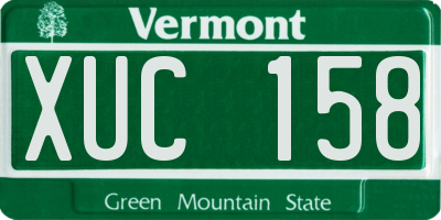 VT license plate XUC158