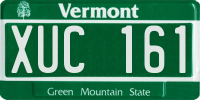 VT license plate XUC161