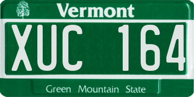 VT license plate XUC164