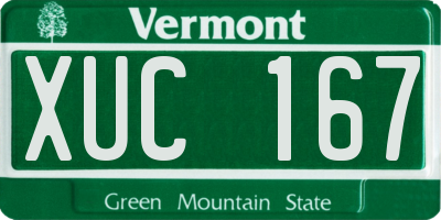 VT license plate XUC167