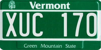 VT license plate XUC170