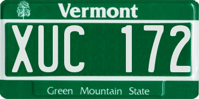 VT license plate XUC172