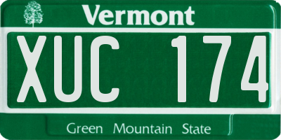 VT license plate XUC174