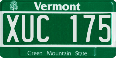 VT license plate XUC175