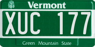 VT license plate XUC177