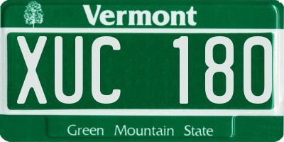 VT license plate XUC180