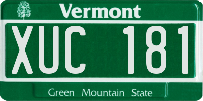 VT license plate XUC181