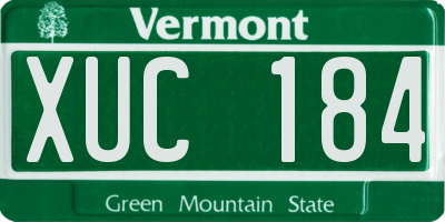 VT license plate XUC184