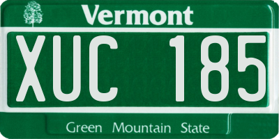 VT license plate XUC185
