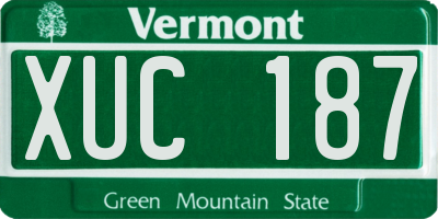 VT license plate XUC187