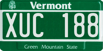 VT license plate XUC188