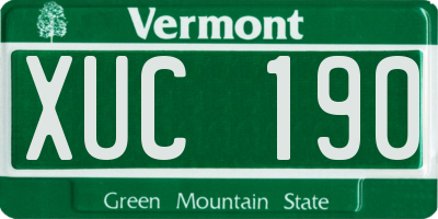 VT license plate XUC190