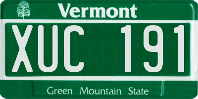 VT license plate XUC191