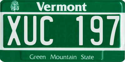 VT license plate XUC197