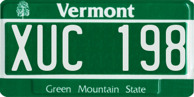 VT license plate XUC198