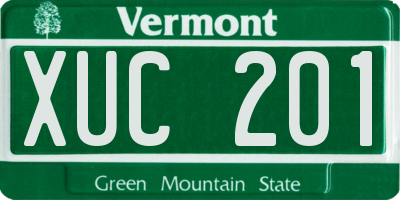 VT license plate XUC201