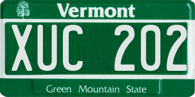VT license plate XUC202