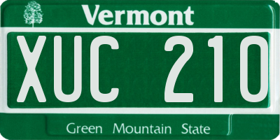 VT license plate XUC210