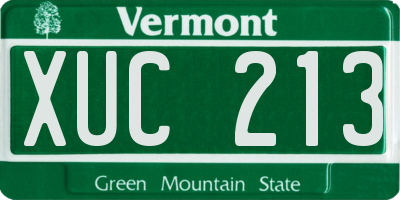 VT license plate XUC213