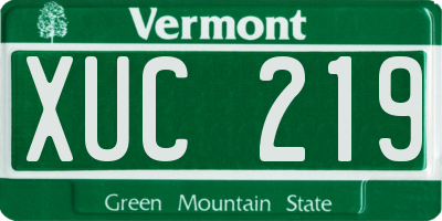 VT license plate XUC219
