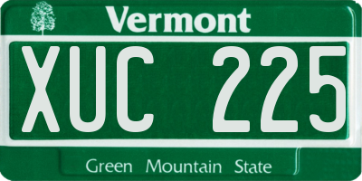 VT license plate XUC225