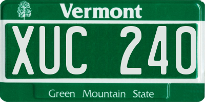 VT license plate XUC240