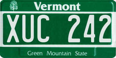 VT license plate XUC242