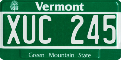 VT license plate XUC245