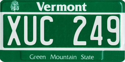 VT license plate XUC249