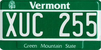 VT license plate XUC255