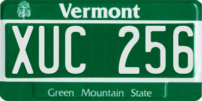 VT license plate XUC256