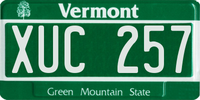 VT license plate XUC257
