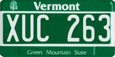 VT license plate XUC263
