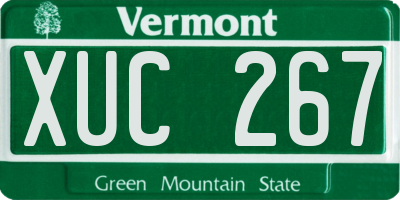 VT license plate XUC267