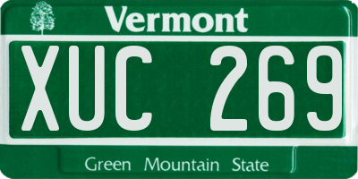 VT license plate XUC269