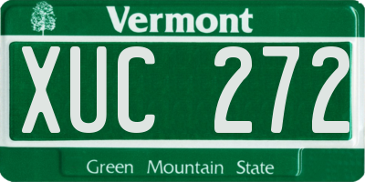 VT license plate XUC272