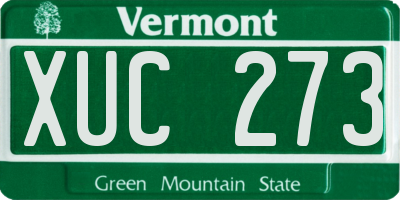 VT license plate XUC273