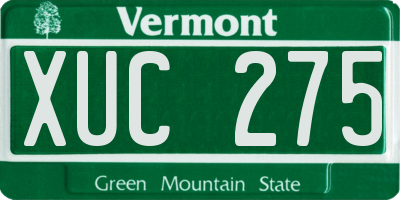 VT license plate XUC275