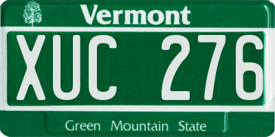 VT license plate XUC276