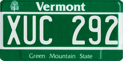 VT license plate XUC292